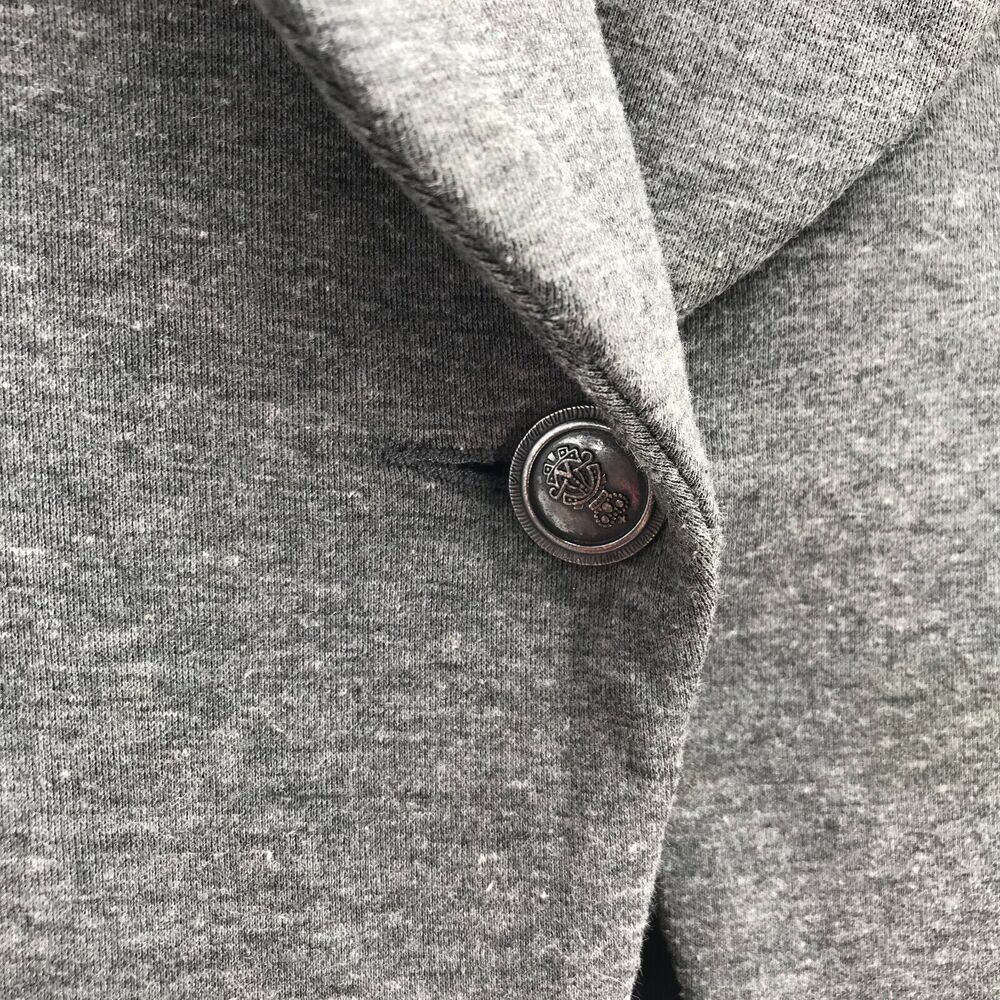 Saks 5th Avenue Blazer Womens XS Heather Gray Knit Single Button Ruched Modern - Picture 4 of 10